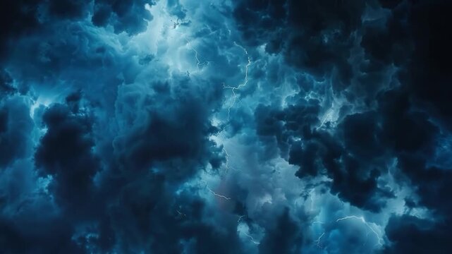 Video A cloudy sky with lightning flashes