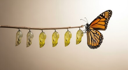 Monarch butterfly metamorphosis a stunning sequence of transformation from chrysalis to emergence