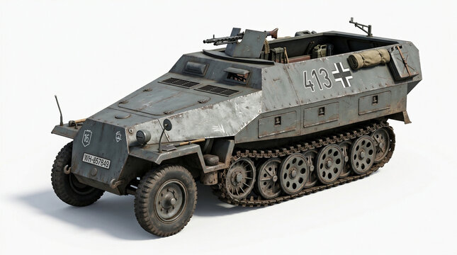 German WWII Armored Personnel Carrier Military Vehicle