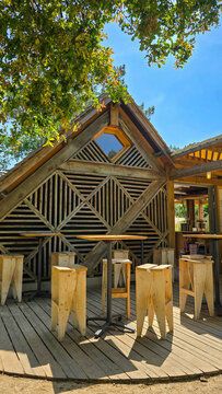 Pyla sur Mer, France - 12 June 2025. The newly renovated Dune du Pilat Visitor Centre. Aldebert Verdier Architectes, AVA.