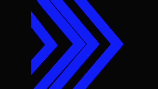 White swipe forward or right pointing solid arrow icon. Right direction arrow. Black arrow forward. Colorful arrow loop icon concept. Arrow direction sign animation. on black background