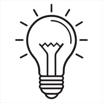 minimal light bulb idea symbol clean vector icon