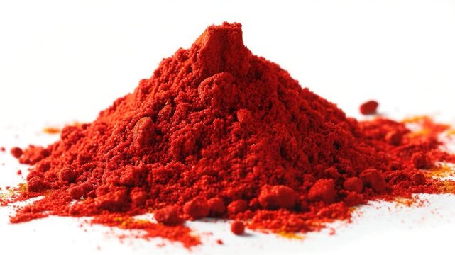 Video A pile of red powder sits on a white surface, ideal for use in s and designs requiring bold colors and striking visuals