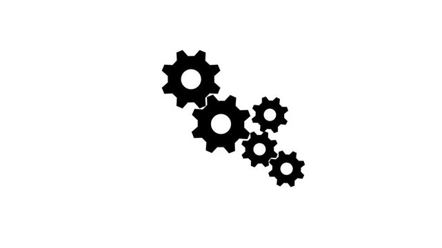 Spinning cogwheel gear icon animation cogwheel gear icon logotype rotating animation. 4k background,