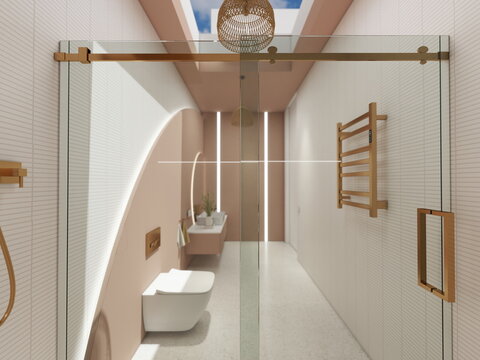 ba&ntilde;o de casa de lujo . aseo de dise&ntilde;o moderno 