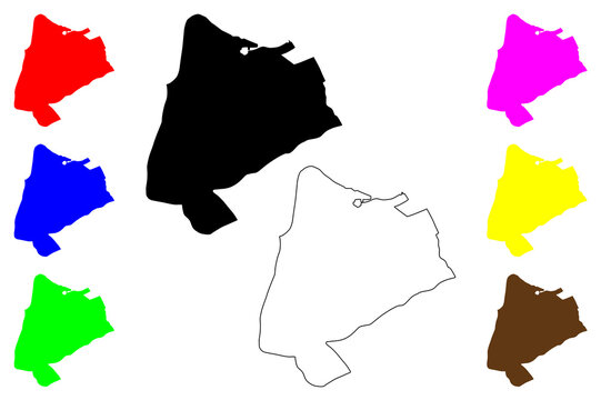 Middlesbrough city (United Kingdom of Great Britain and Northern Ireland, UK, England) map vector illustration, scribble sketch Boro map