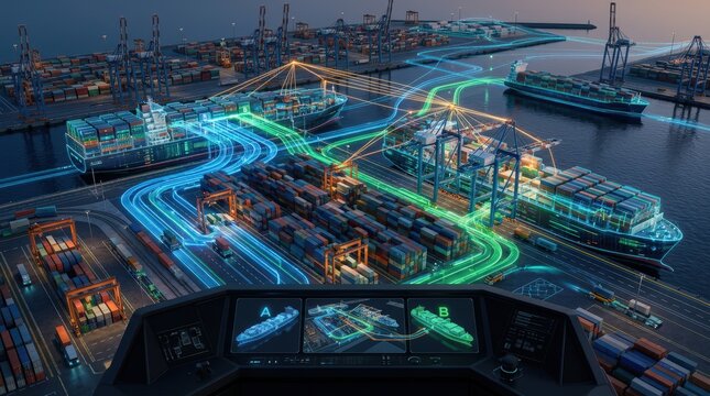 Interactive digital twin of container lines visualizes changeover processes enabling seamless transitions and minimizing downtime in shipping logistics.