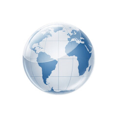 Fototapeta premium A stylized globe depicting the continents of north and south america, europe, and africa isolated on transparent background