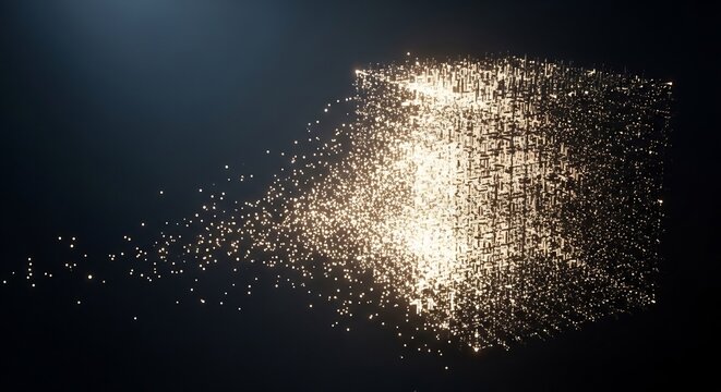 Abstract Explosion of Golden Sparks and Light Particles.