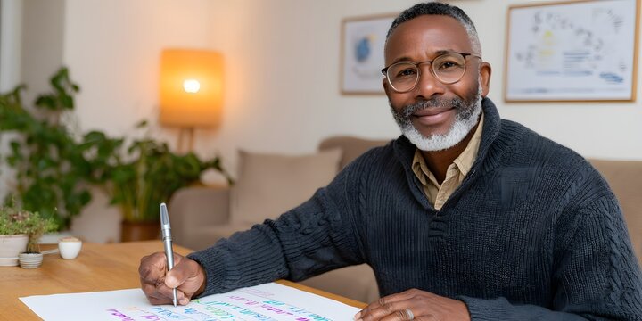 Psychologist works on genogram mapping with a client in a therapy setting