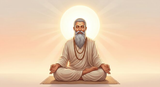 Spiritual Sun Glow Kabir Das Meditation Art