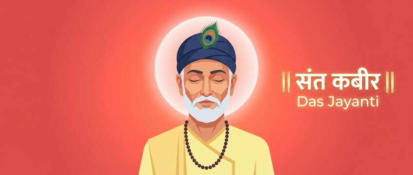 Modern Sant Kabir Das Minimal Typography Poster