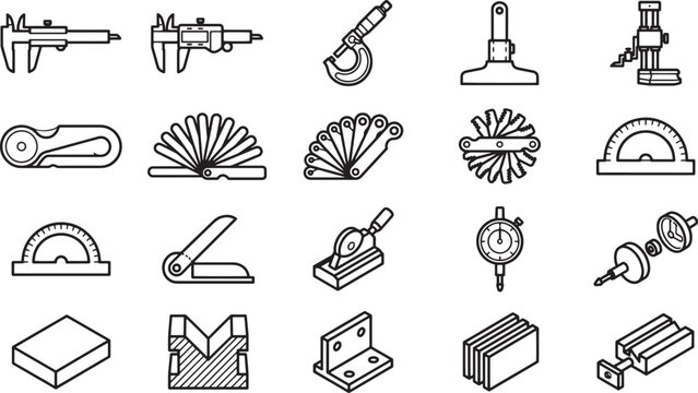 An array of meticulously crafted tools, each designed with precision for various measurement and engineering applications. Highlighting the essence of accuracy and technical skill.