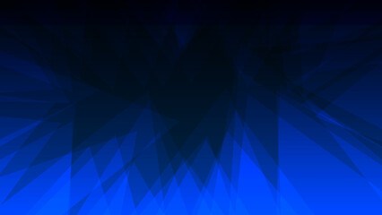 Obraz premium Abstract geometric background with sharp blue triangular shapes. Modern design featuring jagged shards and light rays on a dark gradient for a dynamic and aggressive look.