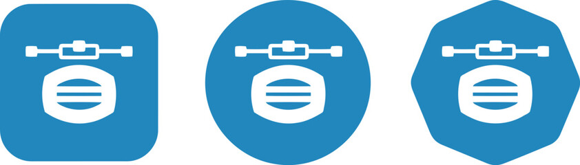 Blue Rowing Boat Icon Set – Minimalist Nautical Symbols for Sports, Fitness, and Outdoor Activities © Vector World