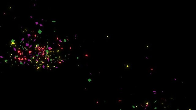 Abstract Colorful Fireworks and Confetti Explosions with Bursts on Transparent Background with Alpha Channel