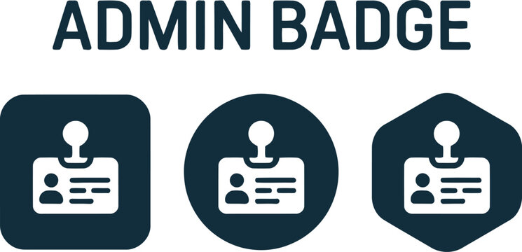 Admin Badge Icon Set &ndash; Modern Vector Identification Card Symbols for Office and Security Use