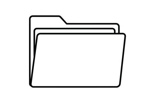 Minimalist line art illustration of two overlapping empty file folders ready for organization