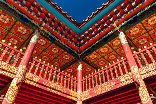 Beautiful building of Dongzhulin Monastery in China.