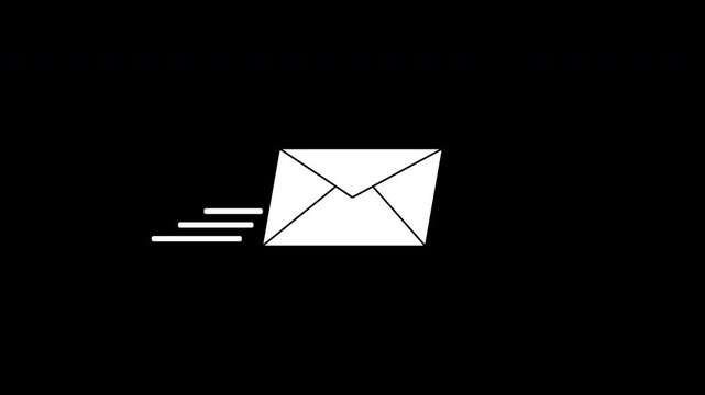 White envelope with speed lines and red cross on black background, symbolizing email sending failed.