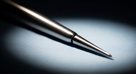 Fototapeta premium Close-up Macro Shot of a Precision Metal Pen Tip.