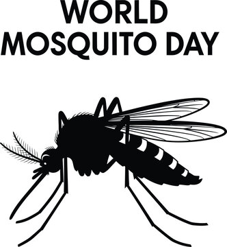 World mosquito day illustration a black and white depiction of awareness