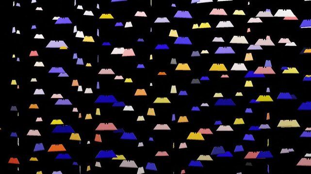 10 seconds razor blades  turning rotating  colorful black background  animation screensaver HD video
