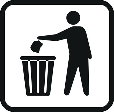 Trash bin icon &ndash; waste disposal, garbage, recycling symbol