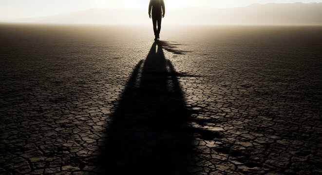 a shadow of a person disappearing behind them