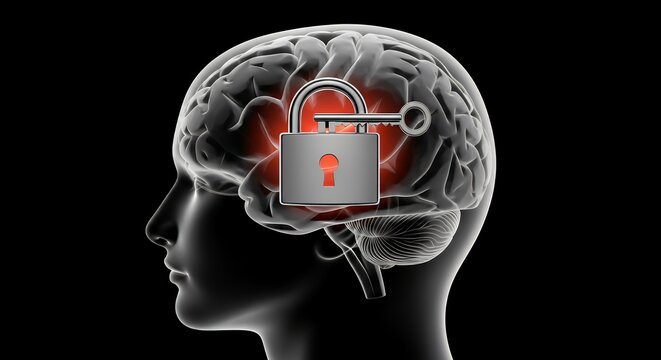 a brain locking itself with a key inside