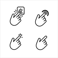Fototapeta premium Set of hand gesture icons for touch screen interfaces