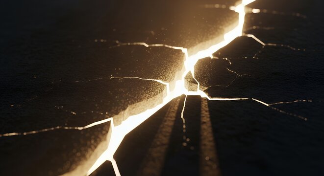 a crack opening with light pouring out