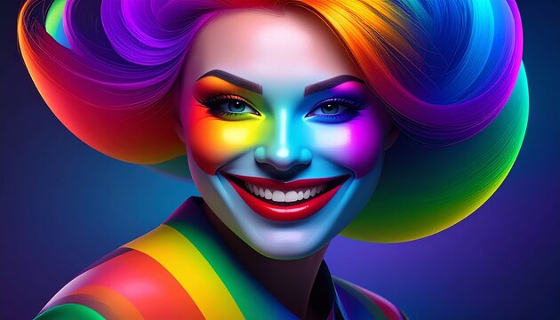 Payaso mujer colorines