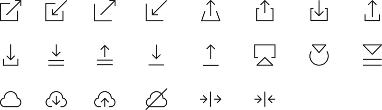 Data Import Export Icon Set Vector Stock Vector