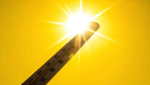 A thermometer, positioned diagonally from the lower left to the upper right corner of the frame