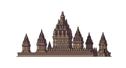 Obraz premium The golden architecture of the Hungarian Parliament Building rises toward the sky like an ancient Thai temple or a historic stone landmark from the culture of Ayutthaya