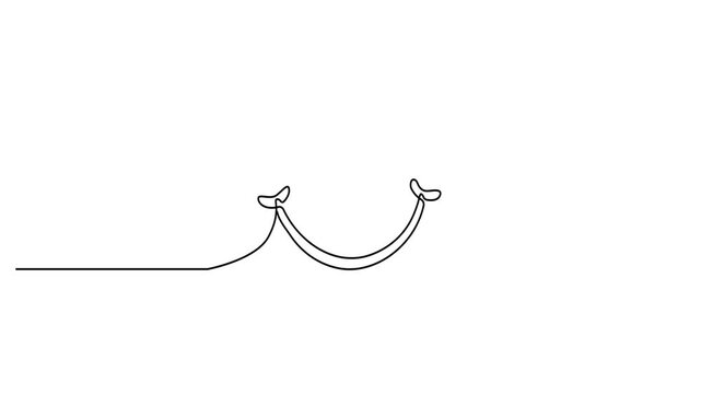 Animated self drawing Continuous one line drawing of Minimalist line art, simple bow, decorative element, vector illustration