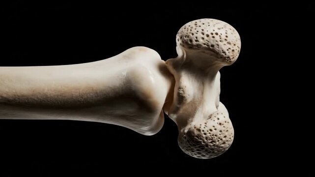 Humerus Bone Rotating Against a Dark Background for Medical Research
