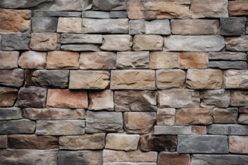 Obraz premium Rough stone wall displaying a natural surface and masonry construction
