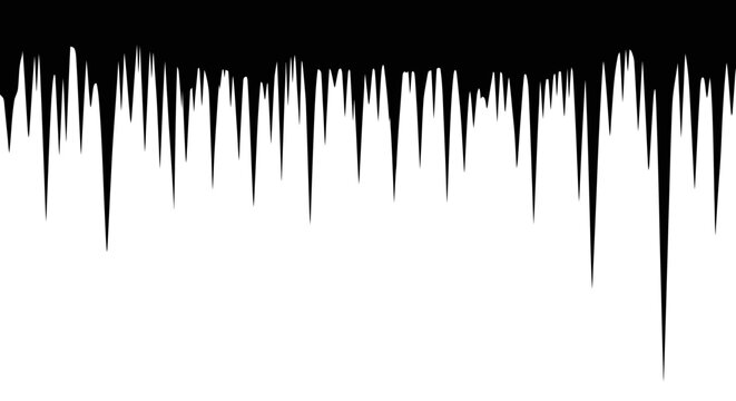 Abstract sound wave pattern with black and white jagged lines on a solid background