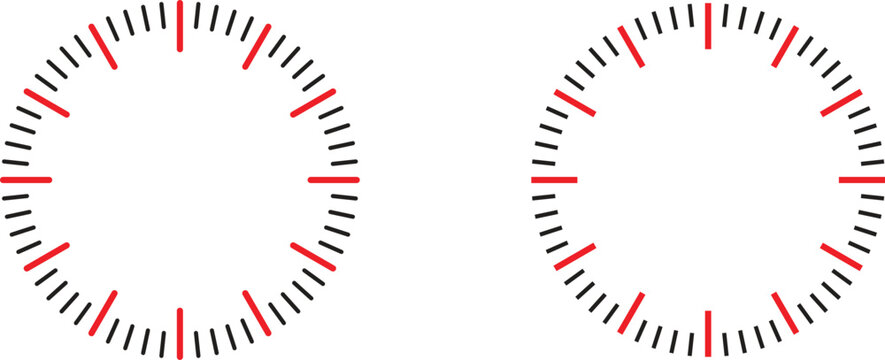 Stop watch dial face template vector illustration.