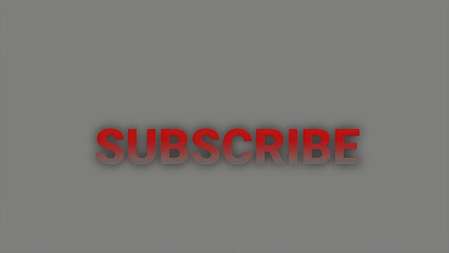 Red subscribe button on gray background with drop shadow effect