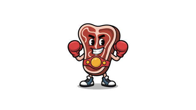 Animated cartoon character holding boxing gloves with a determined expression Vector