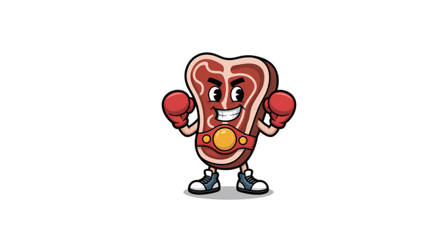 Animated cartoon character holding boxing gloves in a fighting stance Vector