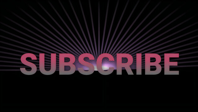Subscribe button with pink and purple gradient text on black background