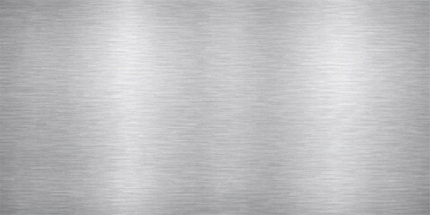 Fototapeta premium Polished stainless steel plate with a brushed aluminum texture provides a shiny metallic silver surface and industrial grey pattern for a sleek material backdrop