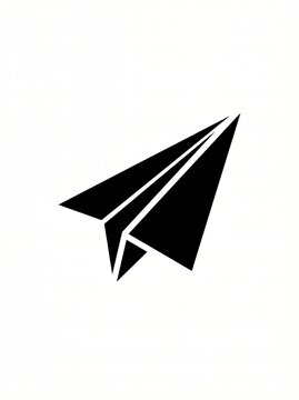 Simple paper airplane icon for creative concepts