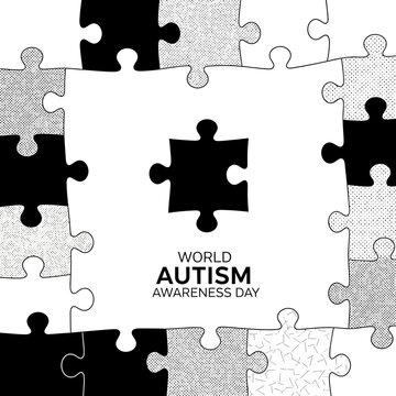 Puzzle pieces form a symbolic representation for world autism awareness day