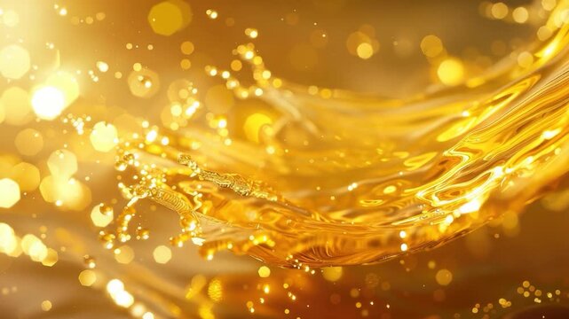 Video Close-up shot of liquid flowing from an open bottle, suitable for use in food or beverage advertising