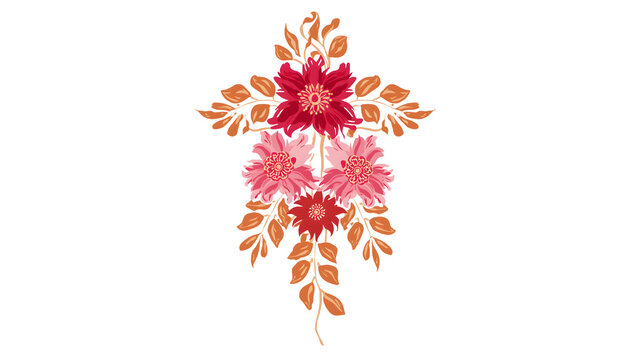 Red and Orange Floral Mandala PNG | Aesthetic Symmetric Flower Design
